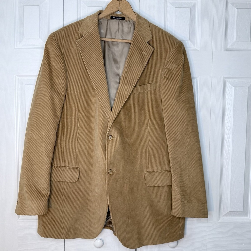 Lands' End Men's Corduroy Sport Coat Two Button Casual‎ Jacket Size 44L Brown